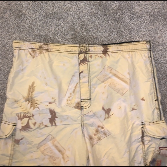 Caribbean Joe Yellow & Brown Swim Trunks sz XL - Picture 4 of 10